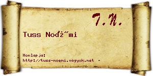 Tuss Noémi névjegykártya